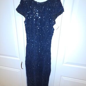 Dress the Population Midnight Blue Sequin Midi Dress